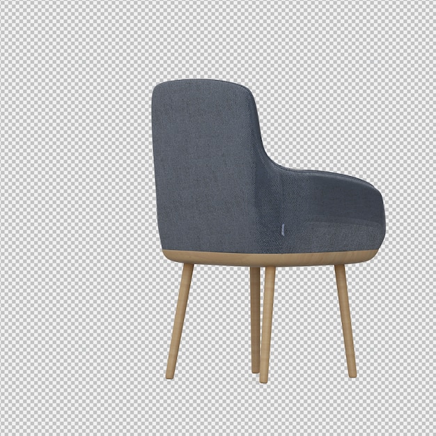 İzometrik Sandalye 3D izole edilmiş render