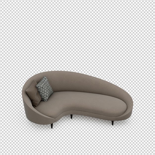 Izometryczna Sofa 3d Render Na Białym Tle