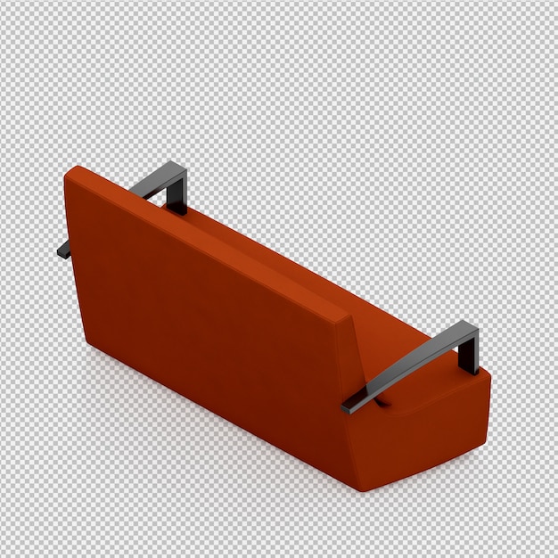 Izometryczna sofa renderowania 3D