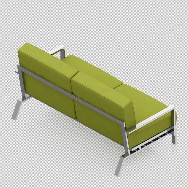 Izometryczna sofa renderowania 3D
