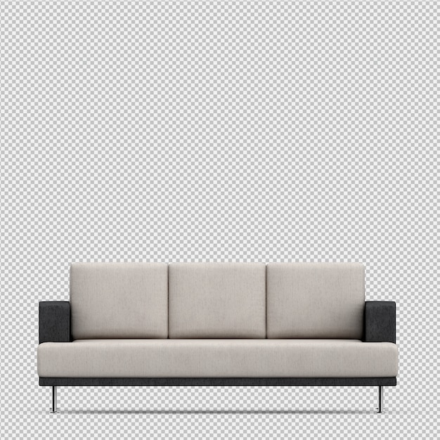 Izometryczna sofa renderowania 3D