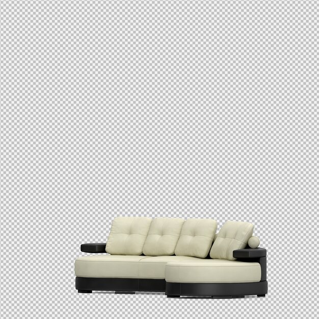 Izometryczna sofa renderowania 3D