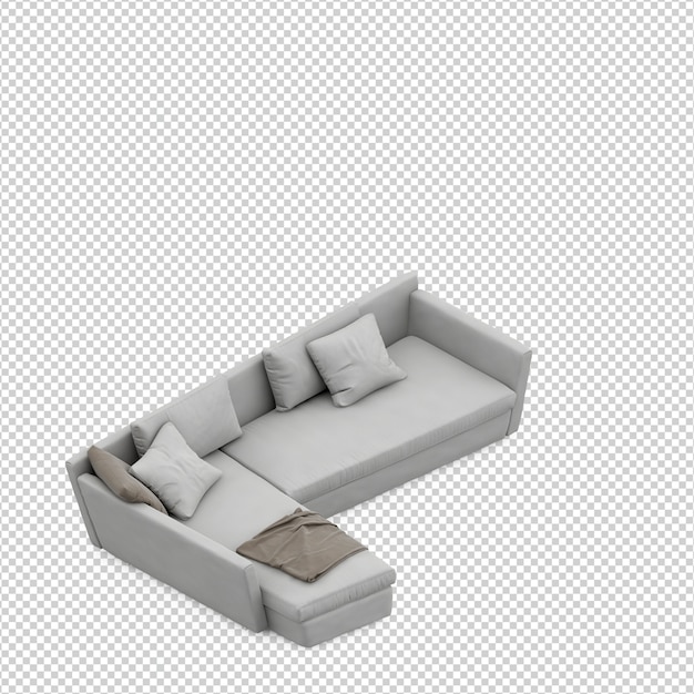 Izometryczna Sofa Renderowania 3d