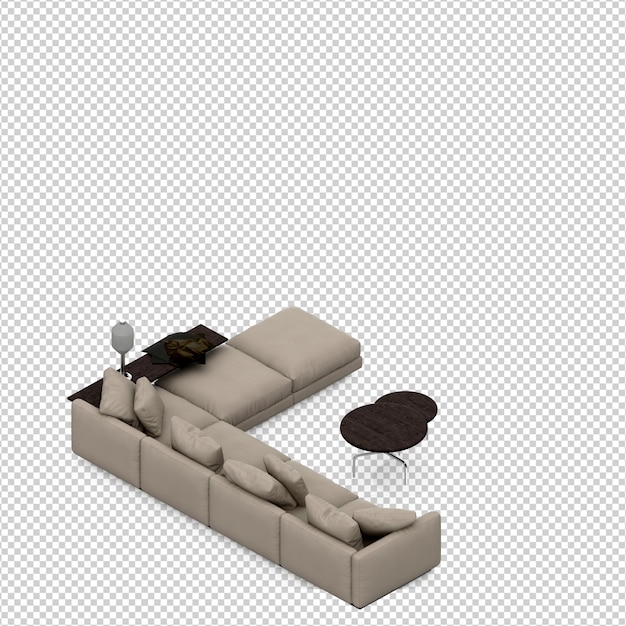 Izometryczna Sofa Renderowania 3d