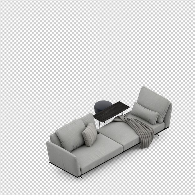 Izometryczna Sofa Renderowania 3d