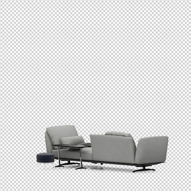 Izometryczna Sofa Renderowania 3d