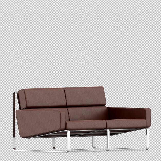 Izometryczna sofa renderowania 3D