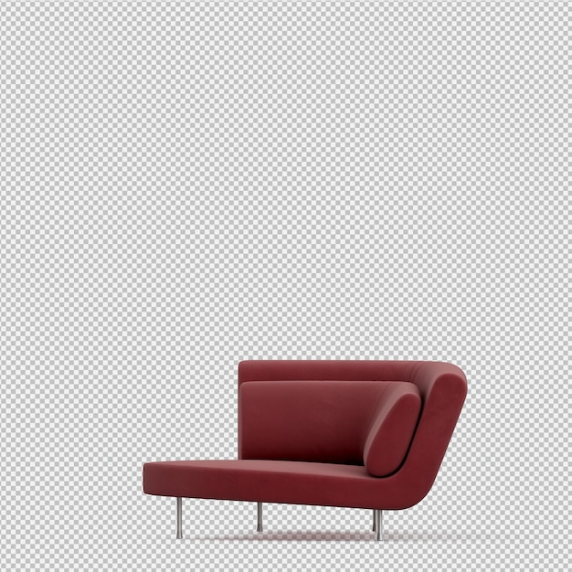 Izometryczna sofa renderowania 3D