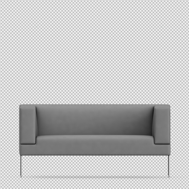 Izometryczna sofa renderowania 3D