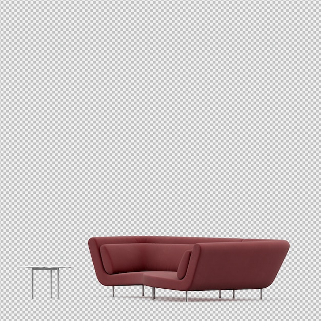 Izometryczna sofa renderowania 3D