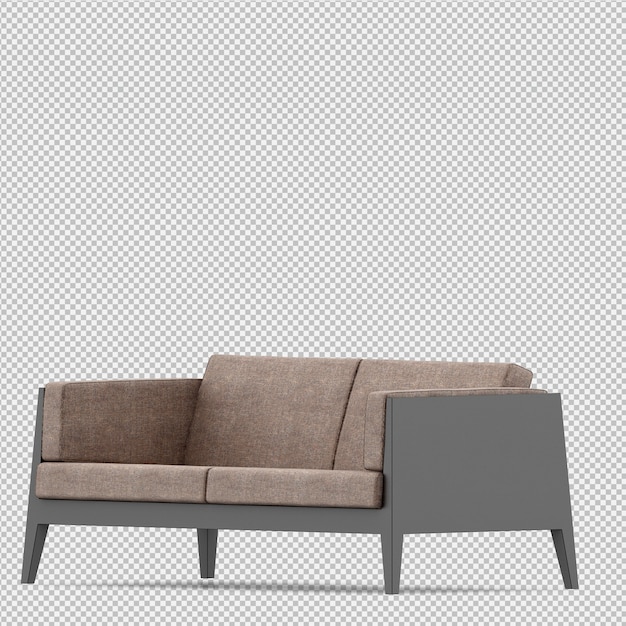 Izometryczna sofa renderowania 3D