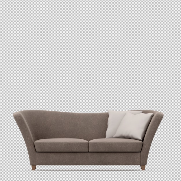 Izometryczna sofa renderowania 3D