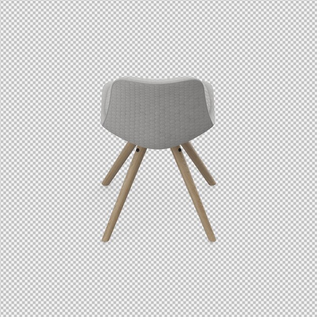 PSD izometryczne krzesło 3d renderowania odizolowane