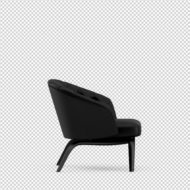 Izometryczne krzesło renderowania 3D na białym tle