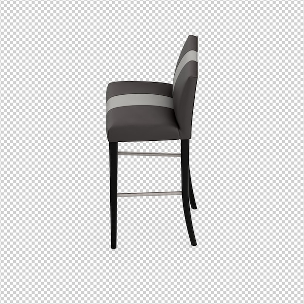 Izometryczne krzesło renderowania 3D na białym tle