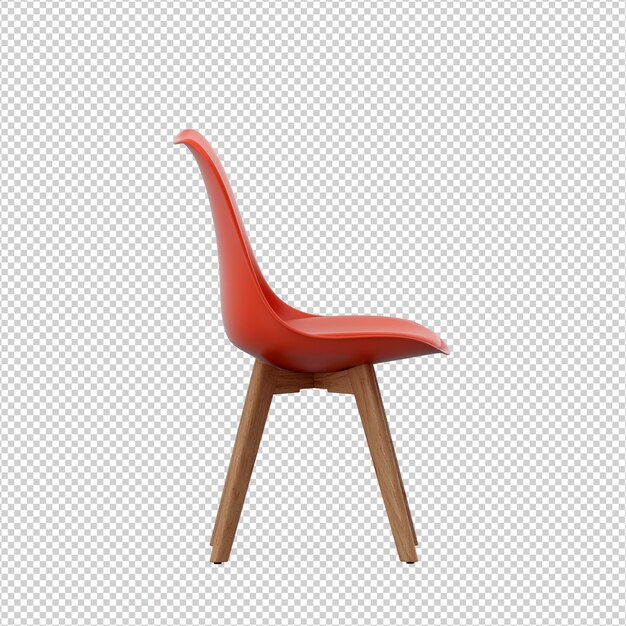 PSD izometryczne krzesło renderowania 3d na białym tle