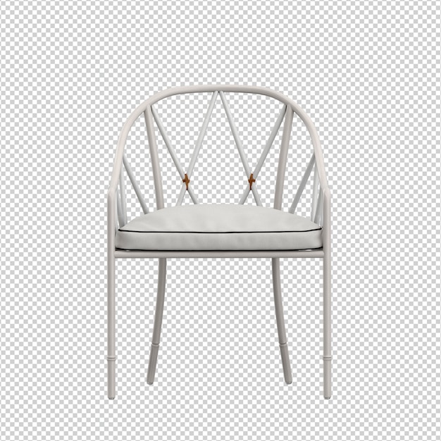 Izometryczne Krzesło Renderowania 3d Na Białym Tle