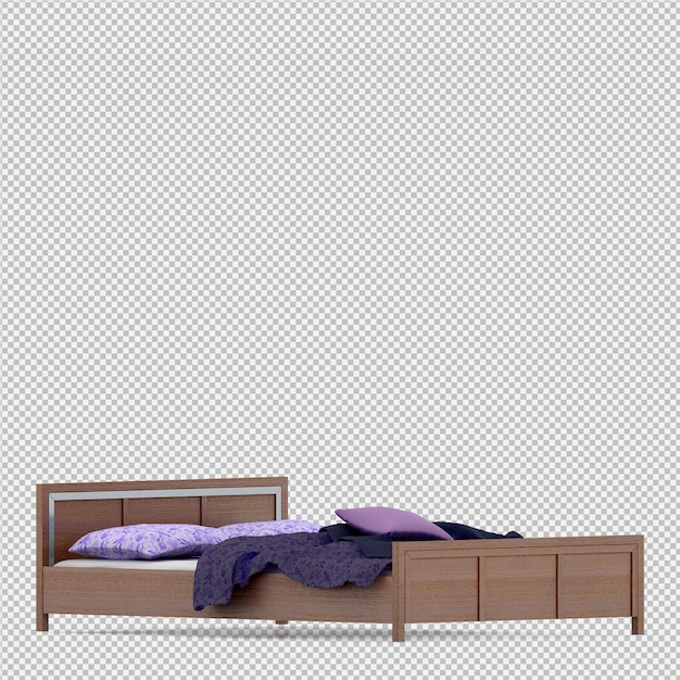 Izometryczne łóżko 3D render
