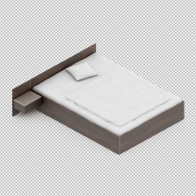 Izometryczne łóżko 3D render