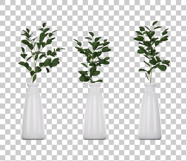 Izometryczne roślin 3d render dekoracji wnętrz