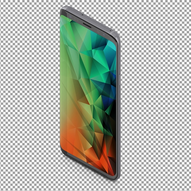 PSD izometryczne smartphone z efekt wielokąta