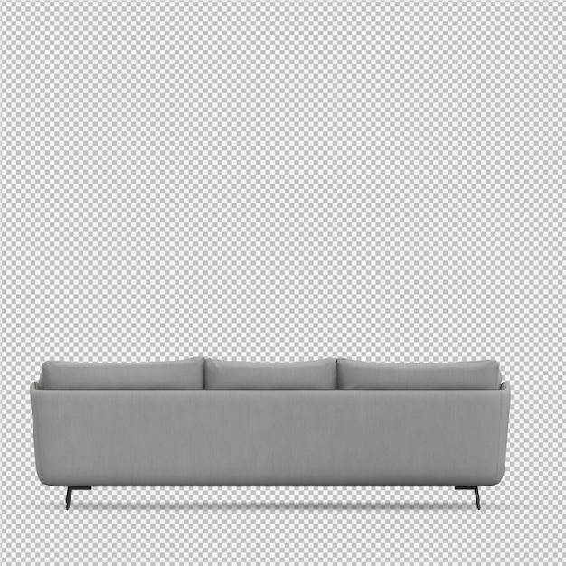 Izometryczne Sofa 3D renderowania na białym tle