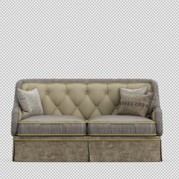 Izometryczne Sofa 3d Renderowania Na Białym Tle