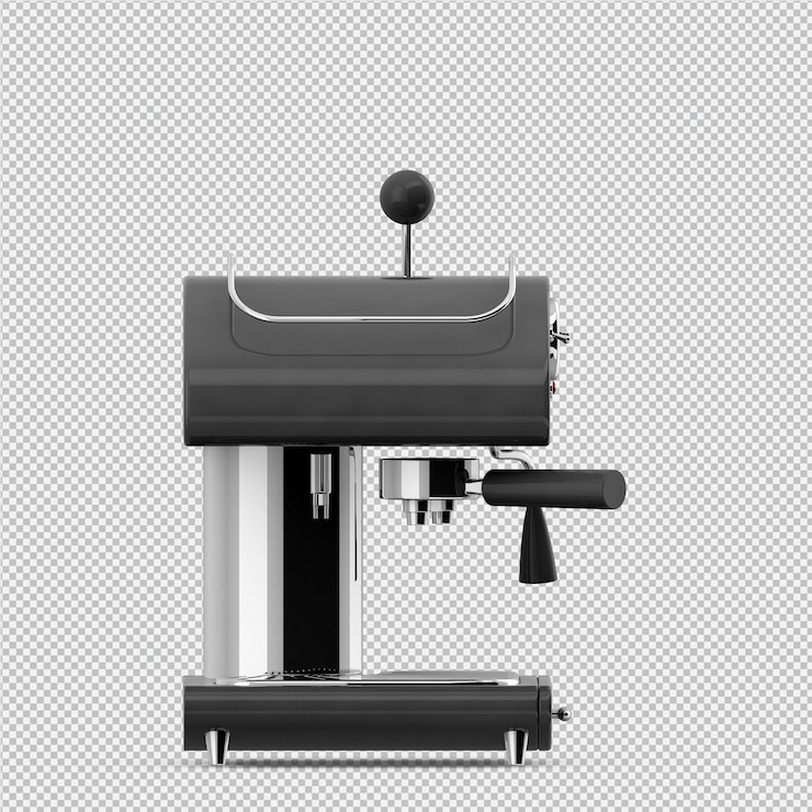 PSD izometryczny ekspres do kawy 3d render