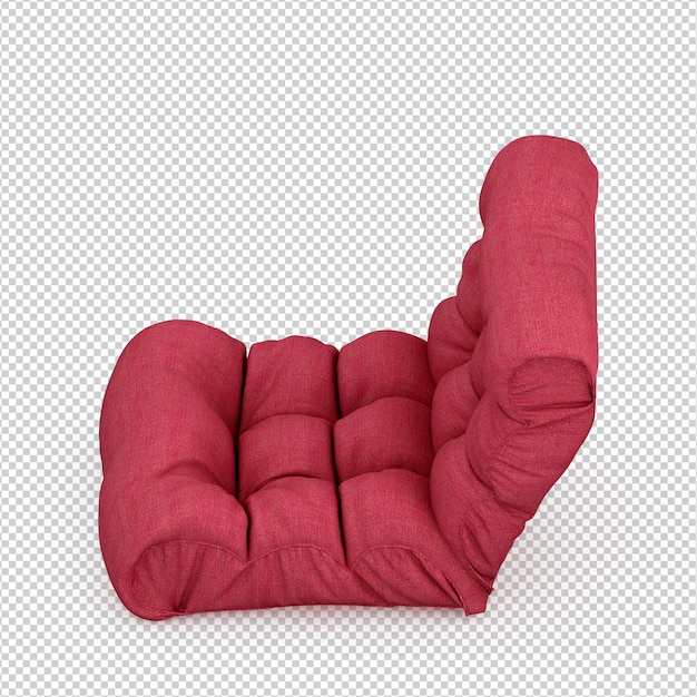 Izometryczny fotel 3D render na białym tle