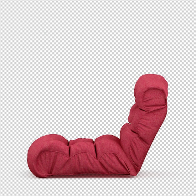 Izometryczny fotel 3D render na białym tle