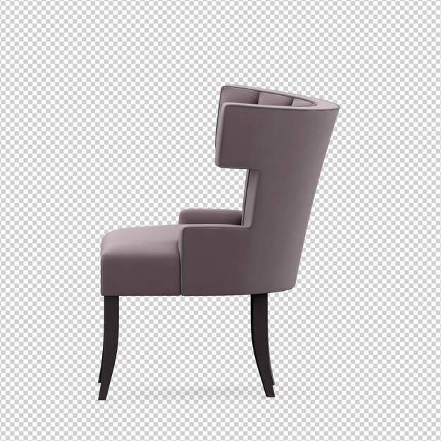 Izometryczny fotel 3D render na białym tle