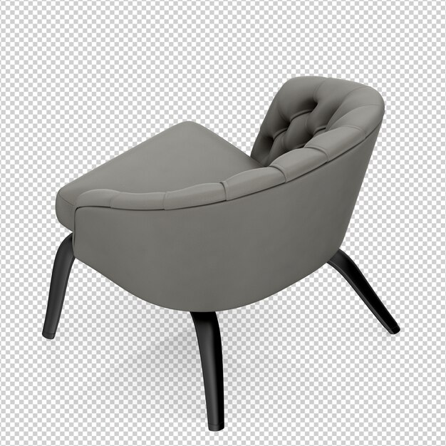 Izometryczny fotel 3D render na białym tle