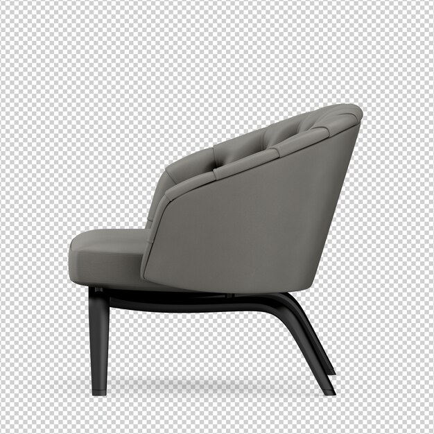 Izometryczny fotel 3D render na białym tle
