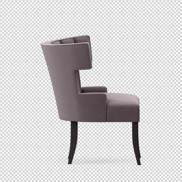 Izometryczny fotel 3D render na białym tle