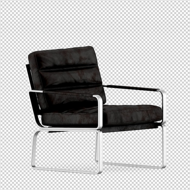 Izometryczny fotel 3D render na białym tle