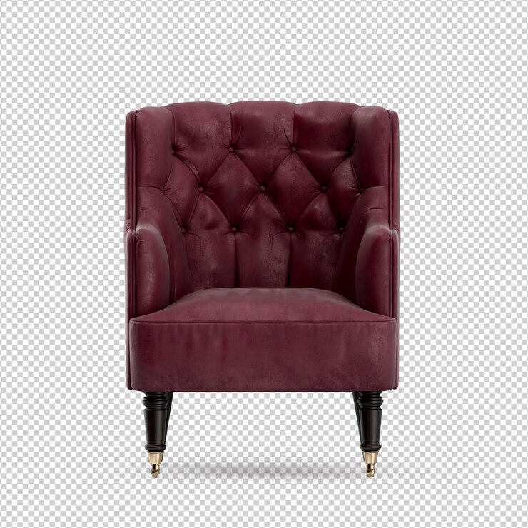 PSD izometryczny fotel 3d render na białym tle