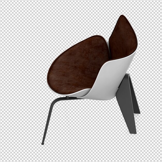 Izometryczny fotel 3D render na białym tle