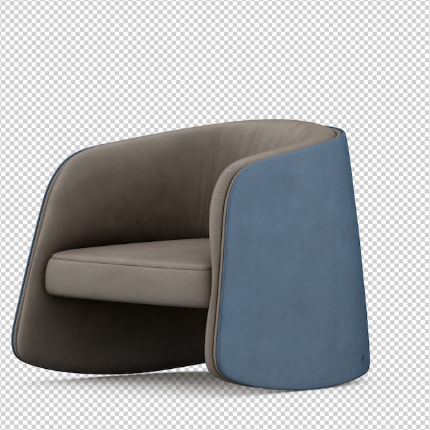 Izometryczny fotel 3D render na białym tle