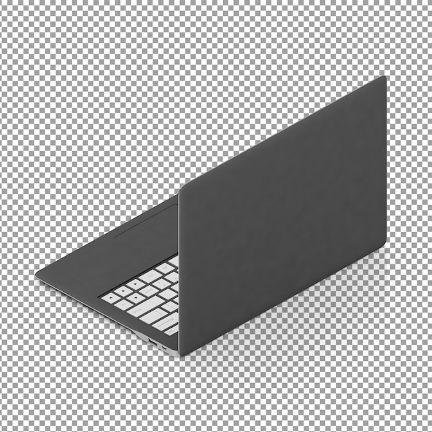 PSD izometryczny laptop od tyłu