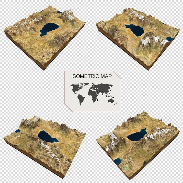 PSD izometryczny mapa wirtualnego terenu 3d infografika portret pięknej kobiety