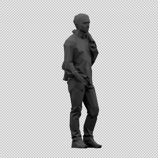 Izometryczny mężczyzna 3D render
