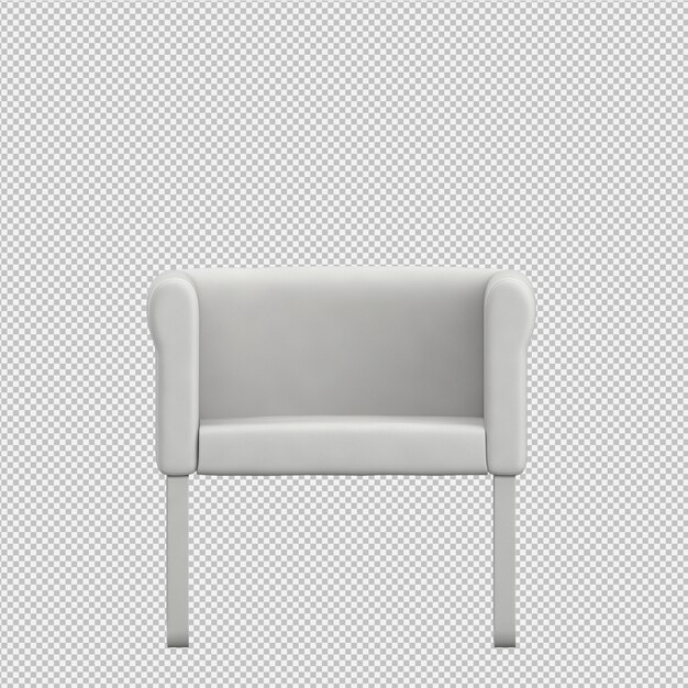 PSD izometryczny rendering 3d fotel