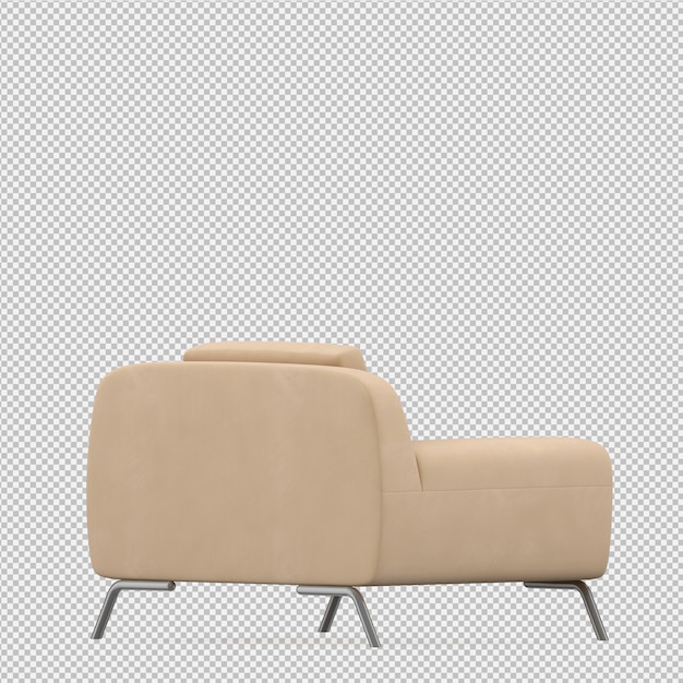 Izometryczny rendering 3D fotel