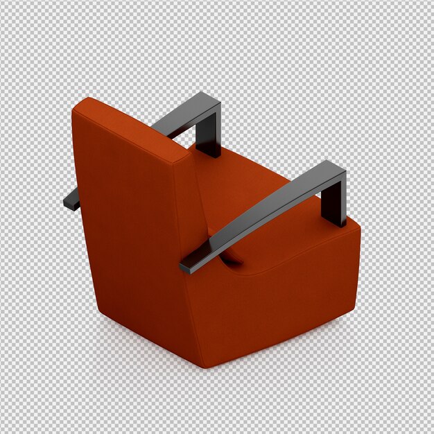 Izometryczny rendering 3D fotel