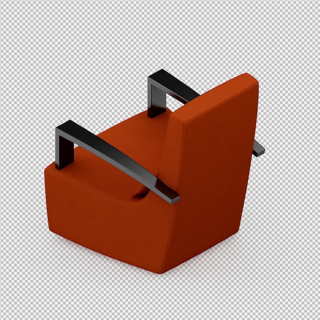 Izometryczny rendering 3D fotel