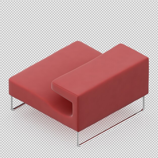 Izometryczny rendering 3D fotel