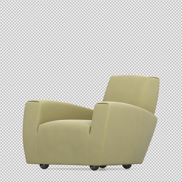Izometryczny rendering 3D fotel