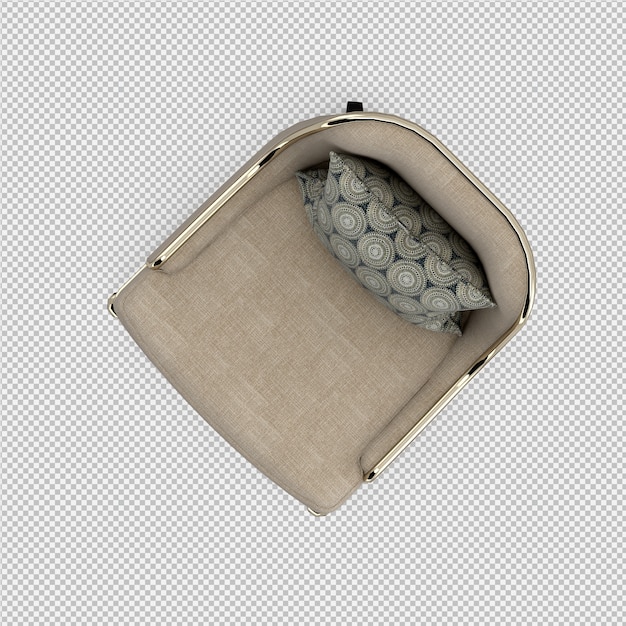 Izometryczny rendering 3D fotel