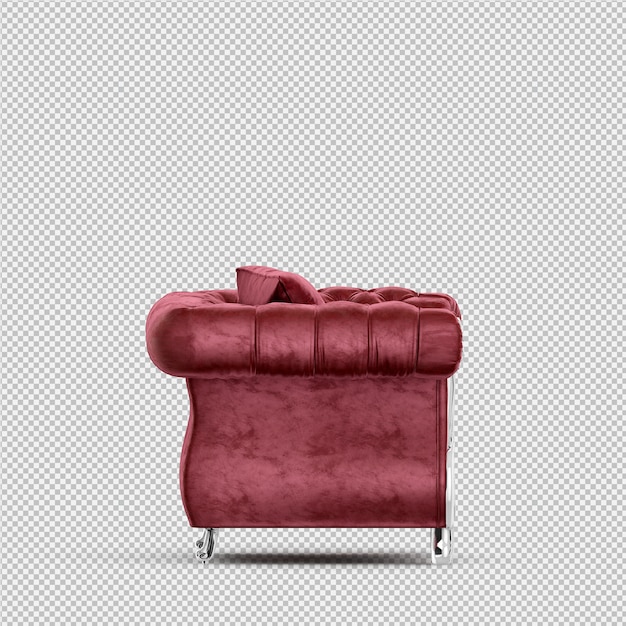 PSD izometryczny rendering 3d fotel