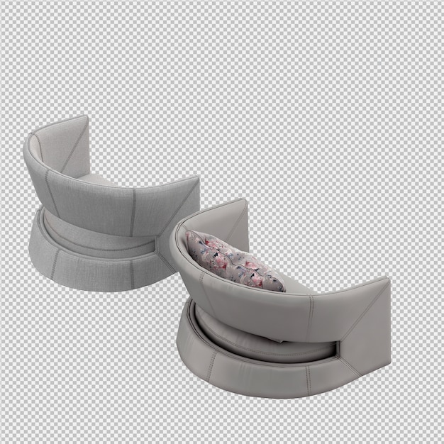 Izometryczny rendering 3D fotel